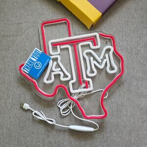 NIB Texas A&M LED neon light room, bar‎ decor, Texas outline